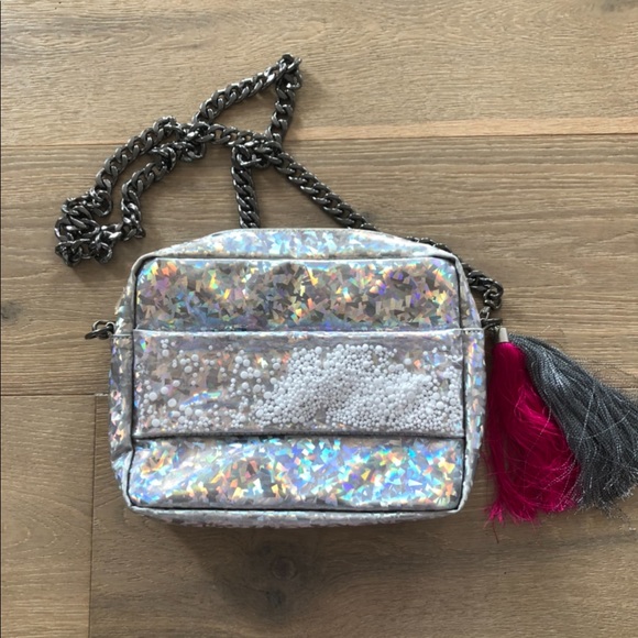 Silver iridescent shoulder bag - Picture 1 of 7